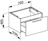 KEUCO Royal 60 Waschtischunterbau 700 mm weiß glanz – 1 Auszug, wandmontiert