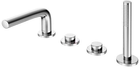 KEUCO Edition 400 Wannenmischer 4-Loch Wannenrandmontage 220 mm verchromt mit Brausehalter