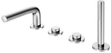 KEUCO Edition 400 Wannenmischer 4-Loch Wannenrandmontage 220 mm verchromt mit Brausehalter