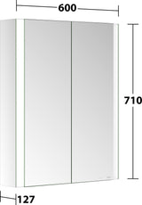 KEUCO Somaris Spiegelschrank 600 x 710 x 128 mm Eiche hell Dekor – 2 Türen Wandvorbau