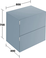 KEUCO Edition 11 Art Sideboard 400 mm mit 2 Auszügen und Beleuchtung – Weiß / Glas Weiß