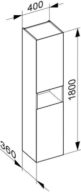 KEUCO Stageline Hochschrank 400 mm, 2-türig, Anschlag links, mit Ablagefach, cashmere
