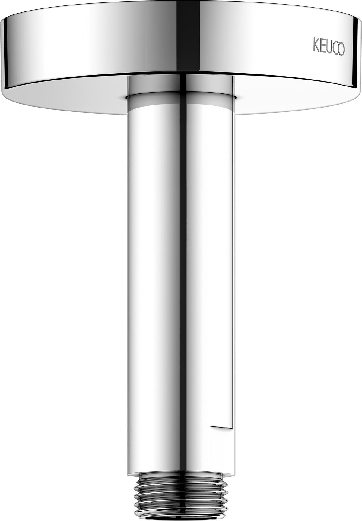 KEUCO Brausearm Elegance 51688, Deckenanschluss, 100 mm, verchromt – Rundes Design für die Deckenmontage