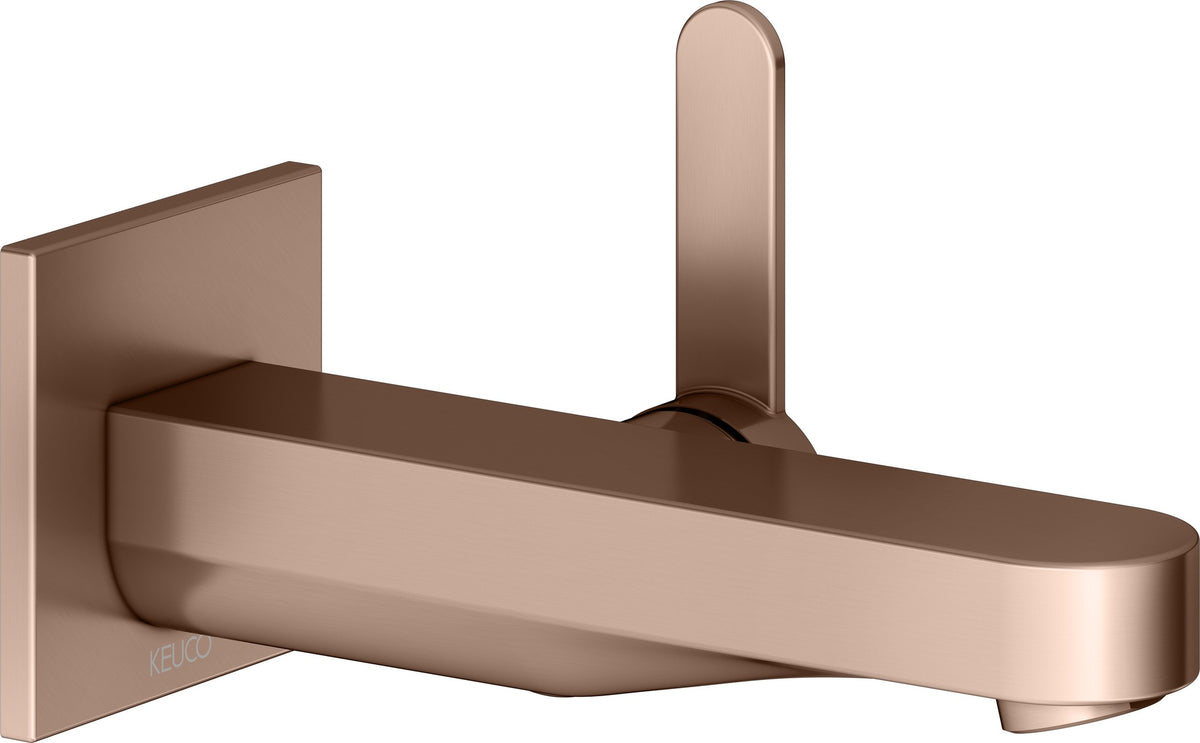 KEUCO IXMO Einhebel-Waschtischmischer Unterputz Wandmontage 187 mm Messing gebürstet