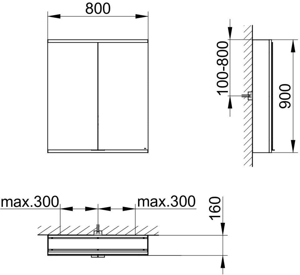 KEUCO Royal Modular 2.0 Spiegelschrank beleuchtet 600 mm mit Steckdose und USB