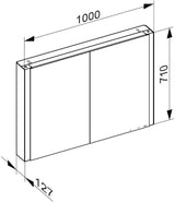 KEUCO Somaris Spiegelschrank 1000 x 710 x 128 mm – verspiegelt, Wandvorbau