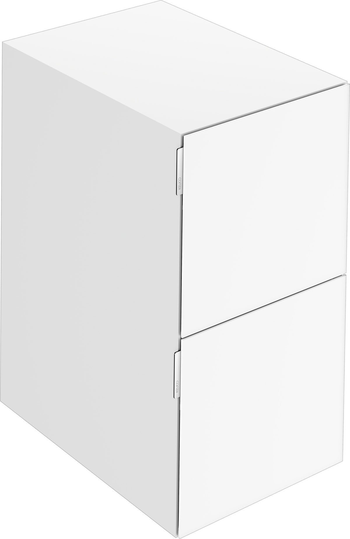 KEUCO Edition 11 Art Sideboard 400 mm mit 2 Auszügen und Beleuchtung – Weiß / Glas Weiß