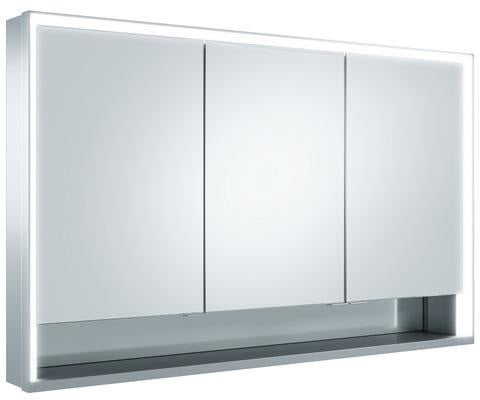 KEUCO Royal Lumos Spiegelschrank 1200 mm mit Spiegelheizung, silber-eloxiert, Ablagefach