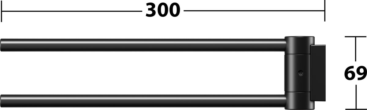 KEUCO Handtuchhalter Plan 14919, verchromt, 300 mm, 2-armig, schwenkbar
