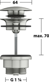 KEUCO Ablaufgarnitur Push-Open G 1 1/4 verchromt – Armaturenzubehör 59902
