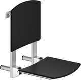 KEUCO Klappsitz zum Einhängen Care 35181 verchromt/schwarz – Wandmontage