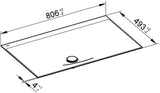 KEUCO Edition 11 Art Emaille-Waschtisch 806 mm mit 1-Loch-Bohrung in Weiß