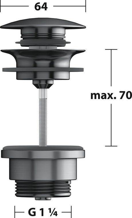 KEUCO Ablaufgarnitur Push-Open G 1 1/4 verchromt – Armaturenzubehör 59902