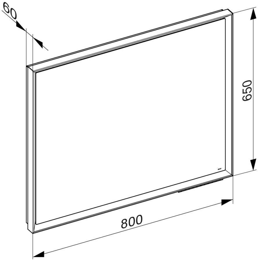 KEUCO Royal Lumos Lichtspiegel 700 x 650 mm, schwarz-eloxiert, LED-Beleuchtung