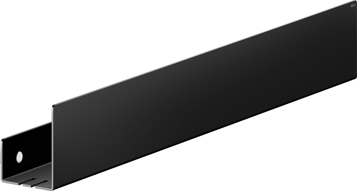 KEUCO Duschablage 24953 auf Maß – 400-600 x 120 x 90 mm, schwarz matt, Aluminium, mit Haken