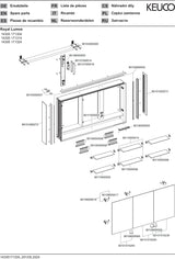 KEUCO Royal Lumos Spiegelschrank 1200 mm mit Beleuchtung, 3 Türen, silber-eloxiert
