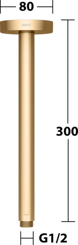 KEUCO Brausearm Elegance 51688, Deckenanschluss, 100 mm, verchromt – Rundes Design für die Deckenmontage