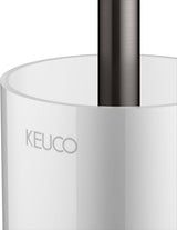 KEUCO Edition 11 Toilettenbürstengarnitur mit Echtkristall-Einsatz, Nickel gebürstet, Wandmontage