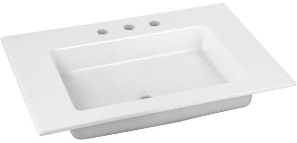 KEUCO ROYAL 60 Keramik-Waschtisch 705 mm weiß mit CleanPlus für 3-Loch-Armaturen