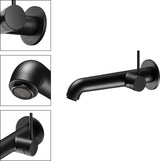 KEUCO IXMO Einhebel-Waschtischmischer Unterputz, rund, Ausladung 165 mm, schwarz matt