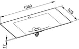 KEUCO Edition 11 Varicor-Waschtisch 1050 mm arktis weiß seidenmatt ohne Hahnlochbohrung