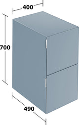 KEUCO Edition 11 Art Sideboard 400 mm mit 2 Auszügen und Beleuchtung – Weiß / Glas Weiß