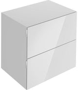 KEUCO Edition 11 Art Sideboard 400 mm mit 2 Auszügen und Beleuchtung – Weiß / Glas Weiß