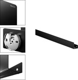 KEUCO Duschablage 24953 auf Maß – 400-600 x 120 x 90 mm, schwarz matt, Aluminium, mit Haken