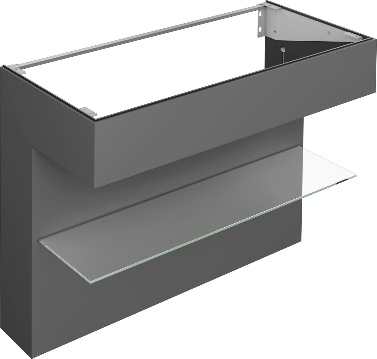 KEUCO Edition 11 Art Waschtischunterbau 800 mm mit Glasablage und Beleuchtung in Weiß