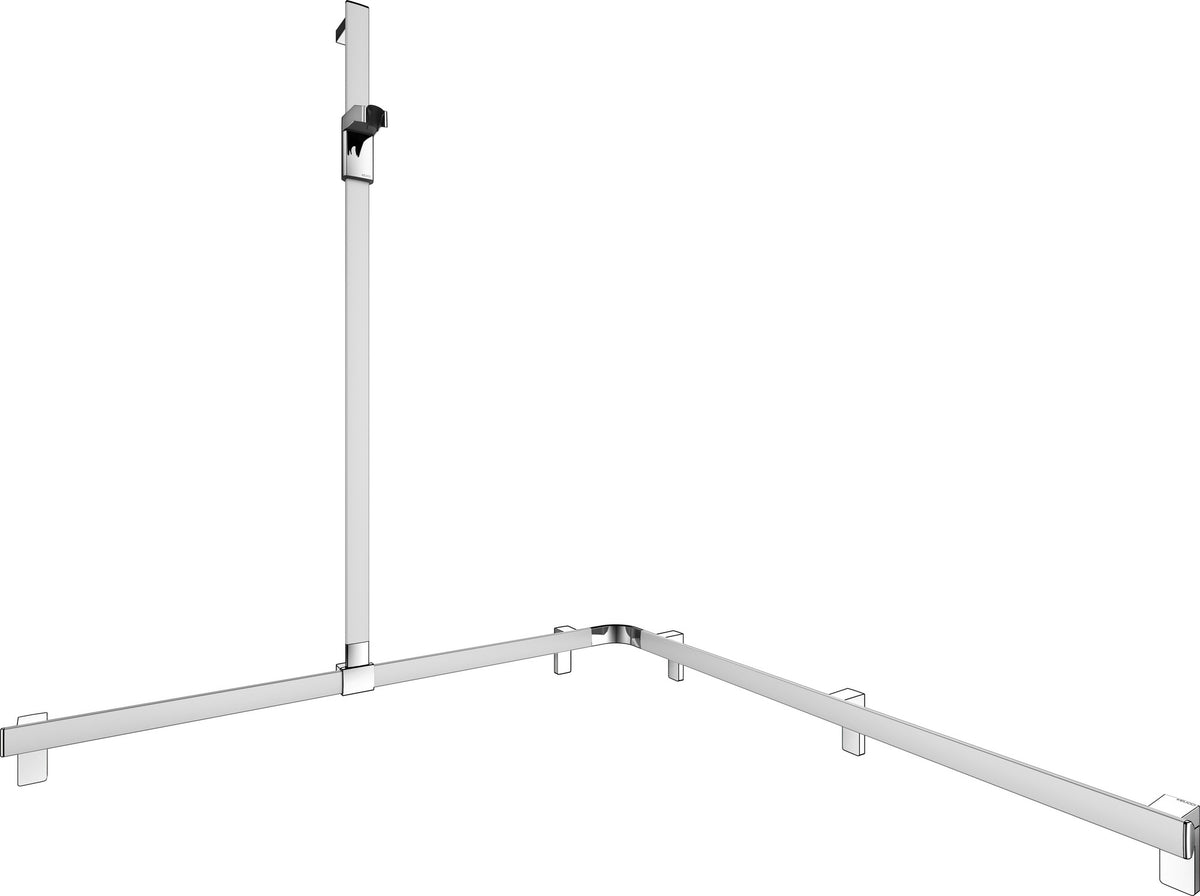 KEUCO AXESS Duschhandlauf 850 mm rechts mit Brausestange, silber-eloxiert
