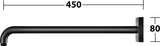 KEUCO Brausearm Edition 300, Wandanschluss, 300 mm, verchromt – Eckige Form, Metall