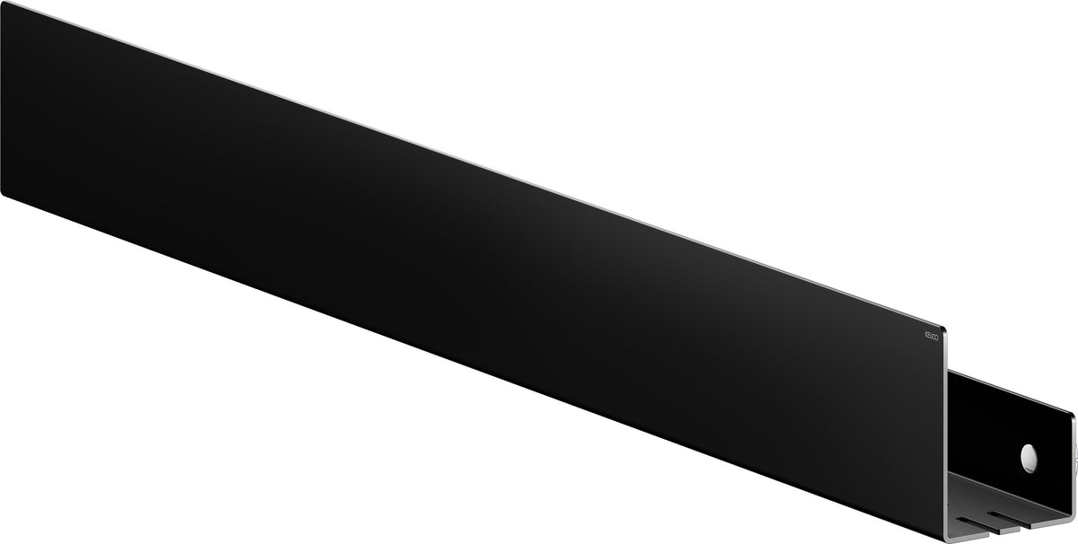 KEUCO Duschablage 24953 auf Maß – 400-600 x 120 x 90 mm, schwarz matt, Aluminium, mit Haken