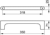 KEUCO Edition 400 Haltegriff 350 mm Nickel gebürstet – Wandmontage, 115 kg Belastbarkeit