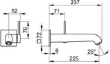 KEUCO IXMO Pure Einhebel-Waschtischmischer Unterputz, eckig, Ausladung 165 mm, schwarz matt
