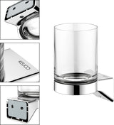KEUCO Aveno Glashalter 14650 mit Echtkristall-Glas, verchromt – Zahnputzbecher-Halterung
