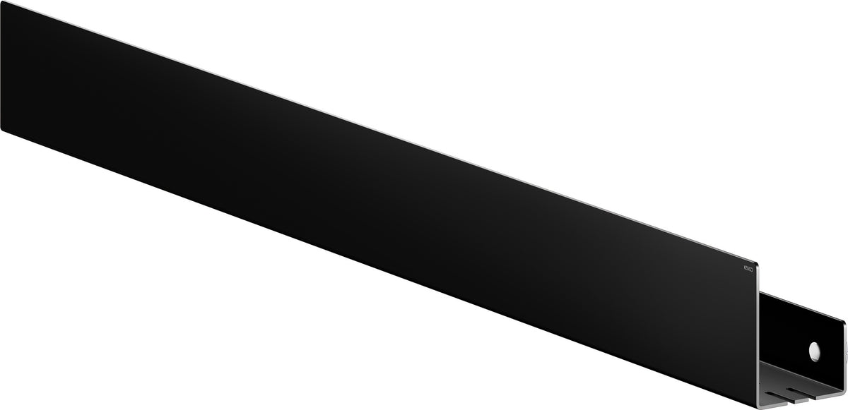 KEUCO Duschablage 24953 auf Maß – 400-600 x 120 x 90 mm, schwarz matt, Aluminium, mit Haken