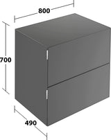 KEUCO Edition 11 Art Sideboard 400 mm mit 2 Auszügen und Beleuchtung – Weiß / Glas Weiß