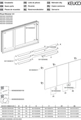KEUCO Royal Modular 2.0 Spiegelschrank 900 mm, unbeleuchtet, Wandeinbau, 3 Türen, silber-eloxiert