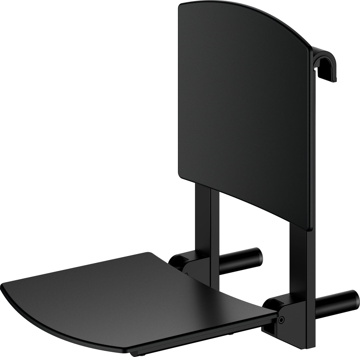 KEUCO Klappsitz zum Einhängen Care 35181 verchromt/schwarz – Wandmontage
