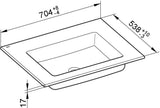 KEUCO Royal 60 Keramik-Waschtisch ohne Hahnlochbohrung, 704 x 538 mm, weiß, mit CleanPlus