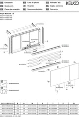 KEUCO Royal Modular 2.0 Spiegelschrank 900 mm, 3 Türen, LED Ober- und Unterbeleuchtung, silber-eloxiert
