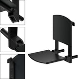 KEUCO Klappsitz zum Einhängen Care 35181 verchromt/schwarz – Wandmontage