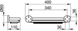 KEUCO Edition 90 Duschablage 400 mm verchromt/Aluminium mit integriertem Glasabzieher