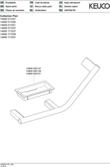 KEUCO Haltegriff Plan 135° rechts mit Seifenablage – verchromt/schwarz, 444 mm
