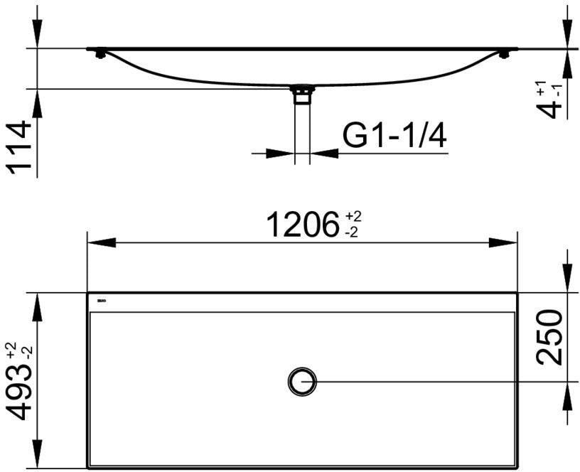 KEUCO Edition 11 Art Emaille-Waschtisch 806 mm mit 1-Loch-Bohrung in Weiß