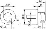 KEUCO IXMO Schlauchanschluss DN 15 mit Brausehalter, rund, Bronze gebürstet