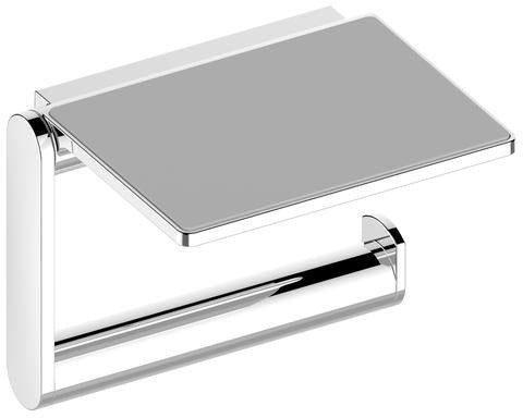 KEUCO Plan Toilettenpapierhalter mit Ablage, verchromt – Wandmontage, Metall