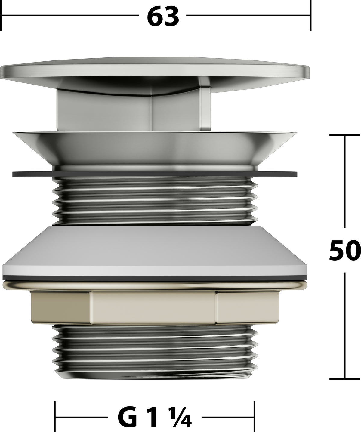KEUCO Schaftventil G 1 1/4 mit Haube, verchromt – Armaturenzubehör 59904