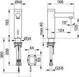 KEUCO IXMO Elektronik-Waschtischmischer Pure verchromt mit Batteriebetrieb ohne Ablaufgarnitur