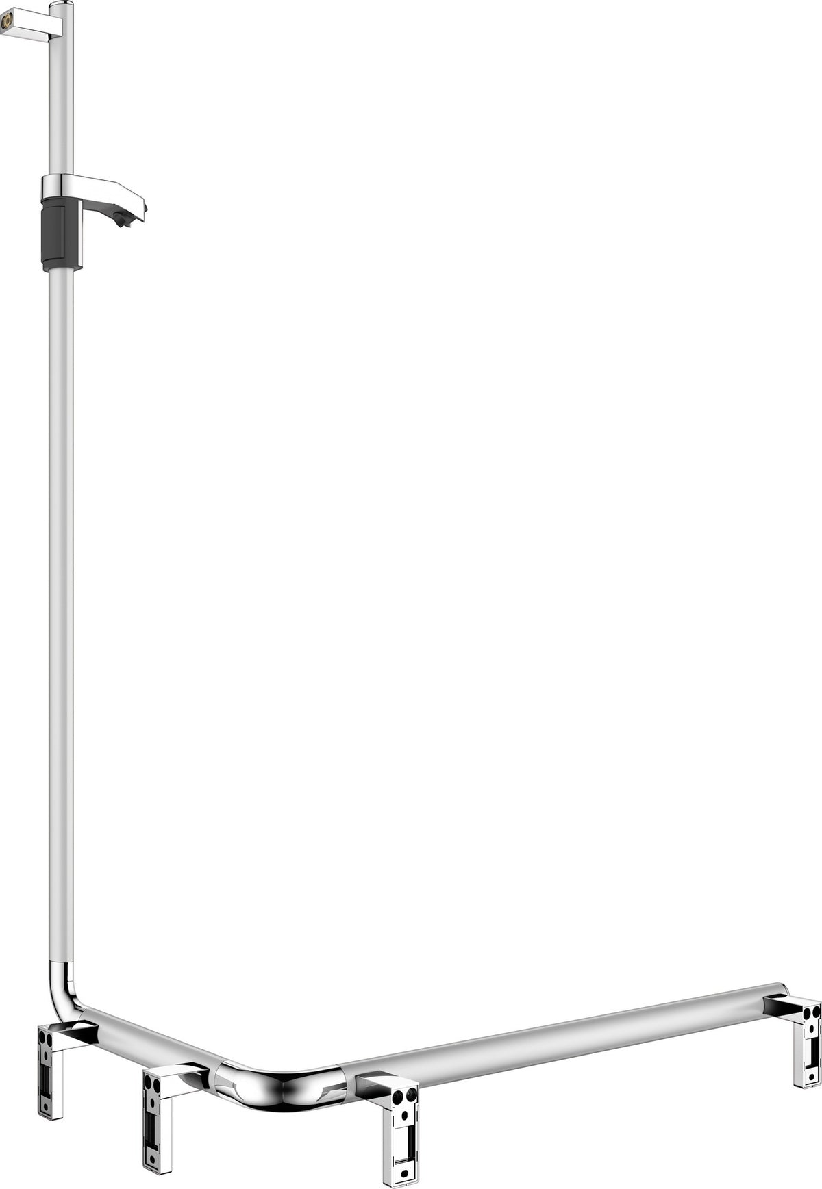 KEUCO AXESS Duschhandlauf 550/531/1301 mm mit Brausestange rechts, silber-eloxiert